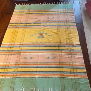 Mexico handcrafted striped throw blanket